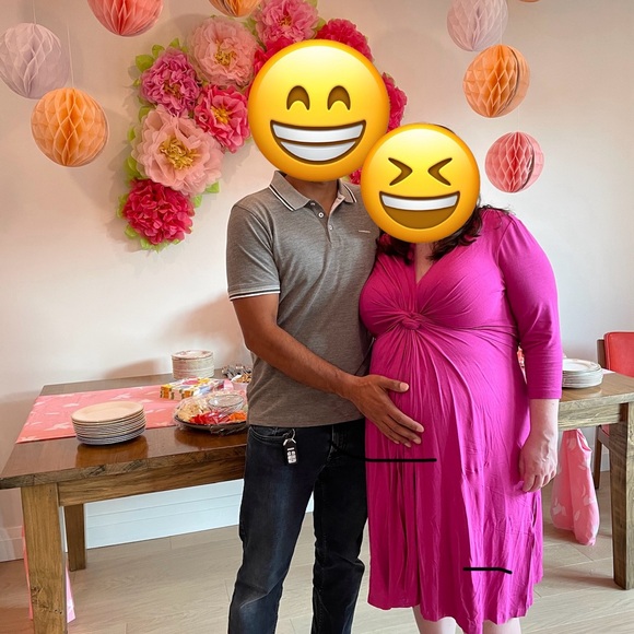 Fushcia maternity dress by Seraphine. - Picture 3 of 5